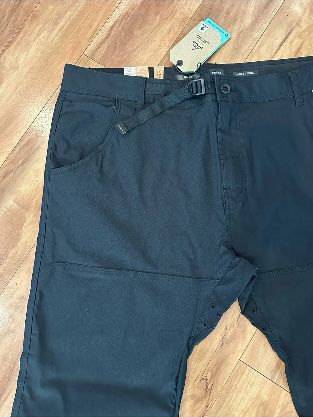 NWT prAna Stretch Zion Slim Pant II Black 40x32 Hiking Outdoor